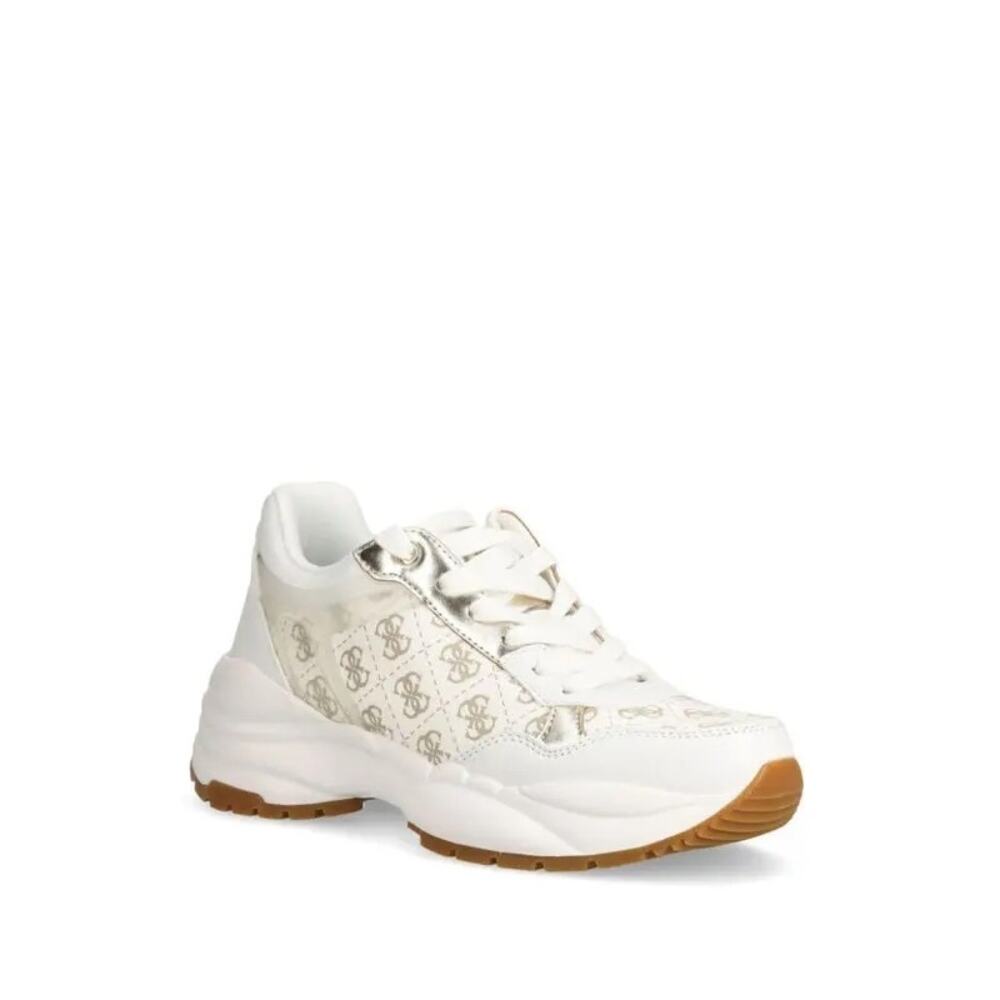 Guess Samra2 Women's Ivory Gold Logo Chunky Sneakers Size 9